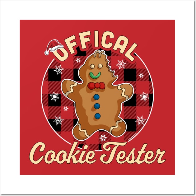 Official Cookie Tester Christmas Baking Team Gingerbread Man Wall Art by OrangeMonkeyArt